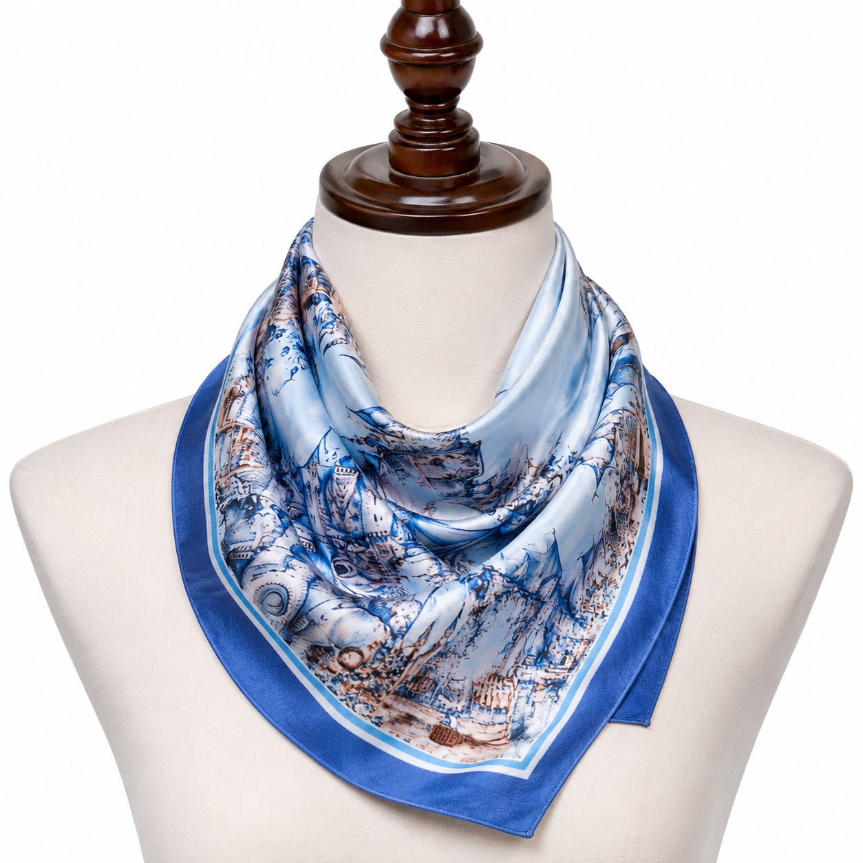 Dream Castles Print Silk Twill Foulard